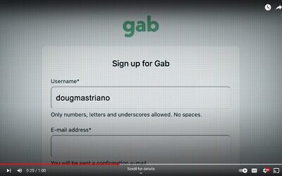 A screenshot of a new Lincoln Project ad targeting State Sen. and gubernatorial candidate Doug Mastriano’s association with Gab. Screenshot by David Rullo.