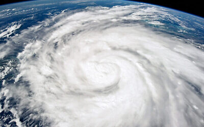 Hurricane Ian and the eye of the storm on Sept. 26. (Photo courtesy of NASA via JNS)