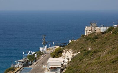 A picture shows a view of an Israeli military base at Rosh Hanikra, known in Lebanon as Ras al-Naqura, at the border between the two countries, Oct. 4, 2022. (Jalaa Marey/AFP via Getty Images)