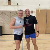 Frank Fazzolari and Michael Staley drove from Charleston, West Virginia to participate in the DEKA Strong event at the South Hills JCC. Photo courtesy of Jewish Community Center of Greater Pittsburgh