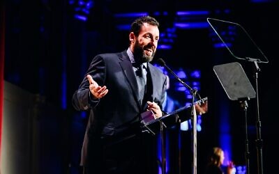 Adam Sandler gives an acceptance speech at the 2022 Gotham Awards. (Getty Images via Nina Westervelt)