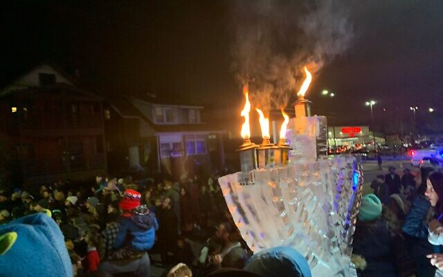 Last year, attendees celebrated fire and ice with Chabad of Greenfield. Photo provided by Chabad of Greenfield.
