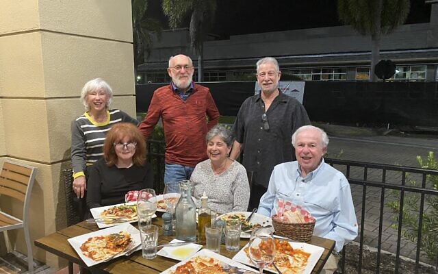 Top row, from left: Marcia Gelman, Larry Melnick, Larry Gelman; bottom row, from  left: Ronnie Melnick, Linda Schachter, Barton Schachter
(Photo courtesy of Barton Schachter)