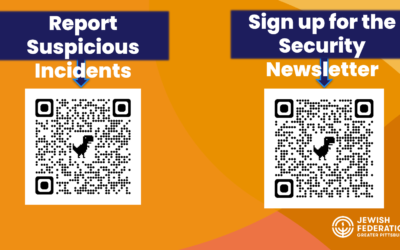 The Jewish Federation of Greater Pittsburgh has created a QR code, making it easier for community members to report suspicious incidents. Photo provided by Jewish Federation of Greater Pittsburgh.