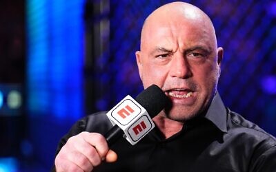 Joe Rogan anchors the broadcast during the UFC 281 event at Madison Square Garden in New York City, Nov. 12, 2022. (Chris Unger/Zuffa LLC/Getty Images)