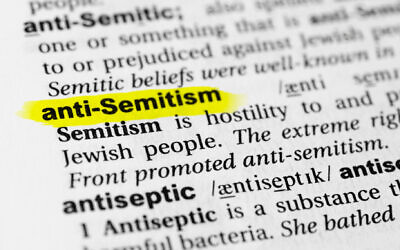 Dictionary definition of antisemitism. (Via JTA)