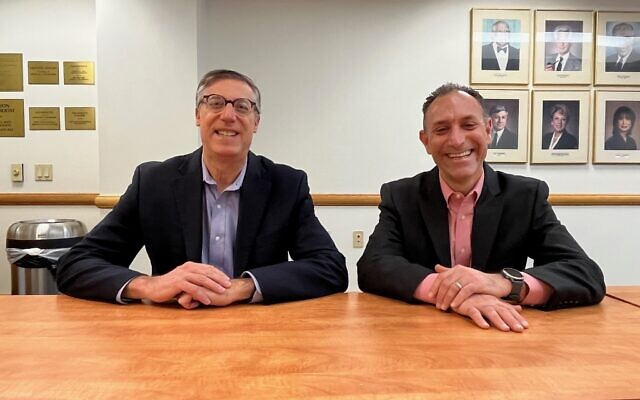 The Jewish Community Center of Greater Pittsburgh announced that CEO Brian Schreiber (left) will transition to a new role in the agency Sept 1, 2023. Jason Kunzman was succeed him in the role. Photo provided by JCC of Greater Pittsburgh.