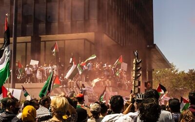 People protesting with Palestinian flags (Photo by Chrisna Senatus vix Pexels)