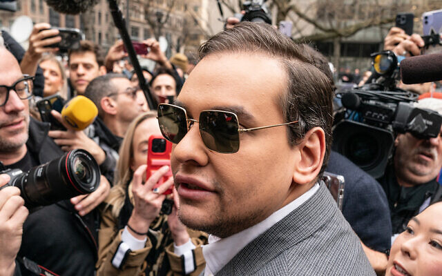 Congressman George Santos attends a rally at New York criminal court during an appearance by Former President Donald Trump. (Lev Radin/Getty Images)