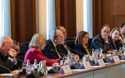 ​​Claims Conference delegation for negotiations with the German government on behalf of Holocaust survivors in Berlin, Germany, May 8, 2023. (Photo courtesy of Claims Conference)