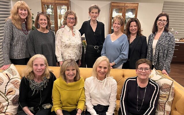 JWF trustees, top row, from left: Carol Sikov Gross; Laurie Gottlieb, JWF co-chair; Sharon Roseman; Ilene Fingeret, JWF grantmaking co-chair; Barbara Ginsburg' Lauren Goldblum, past JWF co-chair; Laurie Weingart
Bottom row, from left: Anne Witchner Levin, 20th anniversary event co-chair;
Barbara Rosenberger, JWF co-chair; Jan Engelberg, 20th anniversary event co-chair; Peggy Gold (Photo by Judy Cohen)