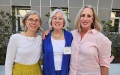 Annie Weidman, Maxine Horn and Deborah Berkovitz stand beside The Carina. Photo by Adam Reinherz