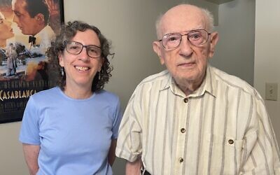 Jean Reznick and her father, Harry Drucker (Photo by Abigail Hakas)