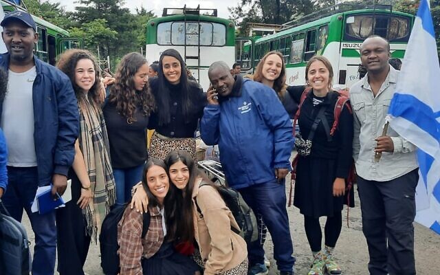 A group of Israeli and Ethiopian citizens pose for a photo. (Israeli Embassy in Ethiopia)