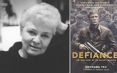 University of Connecticut sociologist and historian Nechama Tec's 1993 book “Defiance: The Bielski Partisans” was adapted for a 2008 film directed by Edward Zwick. (Jewish Women's Archive)