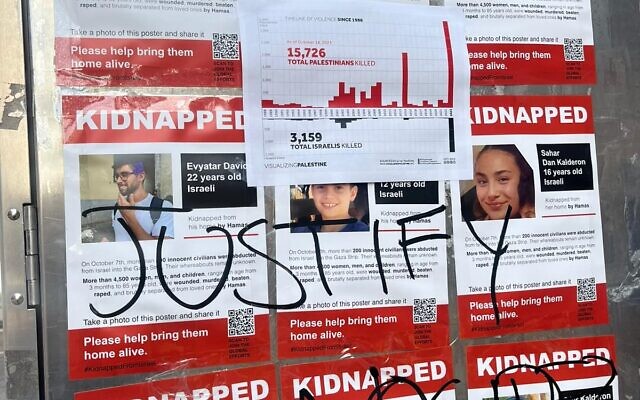 Posters Featuring Israeli Hostages Torn Down Defaced At CMU And Pitt 