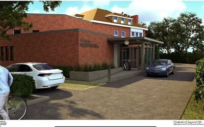 Rendering of exterior (Image courtesy of Chabad of Squirrel Hill)
