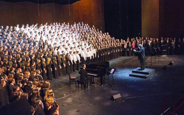HaZamir: The International Jewish Teen Choir performs at the Metropolitan Opera House in New York City. (Photo by Lev Avery Peck)