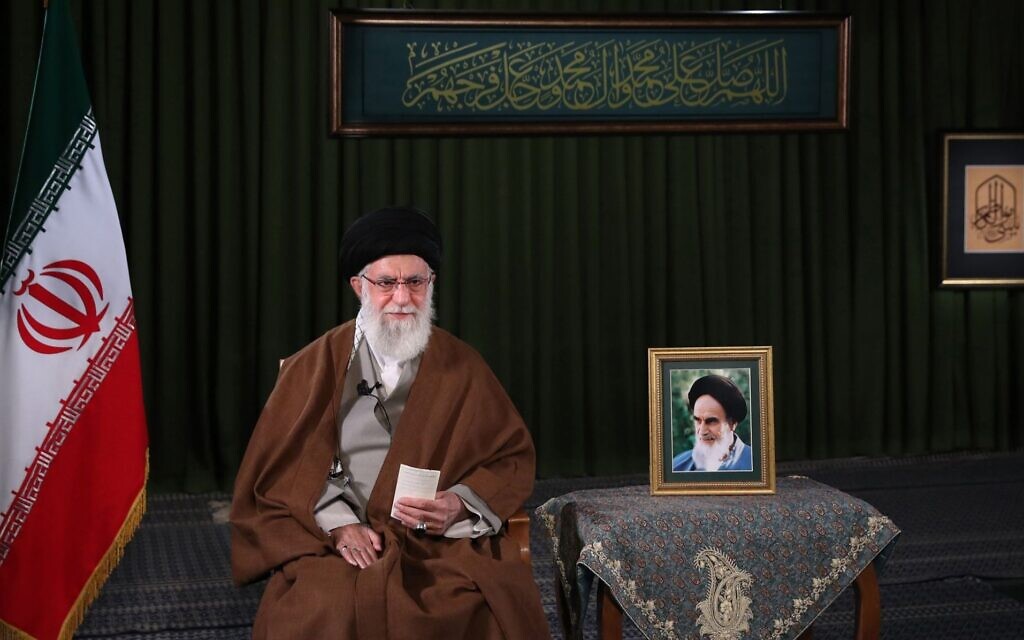 Iranian Supreme Leader Ali Khamenei delivers a message for the Iranian New Year, or Nowruz, in Tehran, March 20, 2020. (Iranian Supreme Leader Press Office/Handout/Anadolu Agency via Getty Images) Iranian Supreme Leader Ali Khamenei delivers a message for the Iranian New Year, or Nowruz, in Tehran, March 20, 2020. (Iranian Supreme Leader Press Office/Handout/Anadolu Agency via Getty Images)
