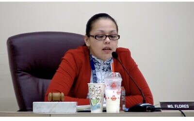 Erie City Council president Jasmine Flores speaks about a ceasefire resolution. (Screenshot)