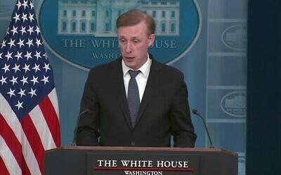 US National Security Adviser Jake Sullivan speaks during a White House press conference on Feb. 14, 2024. (Screen capture/YouTube)