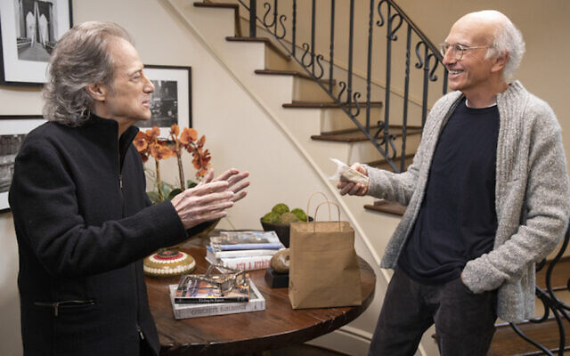Richard Lewis and Larry David in an episode of "Curb Your Enthusiasm" (HBO via JTA)