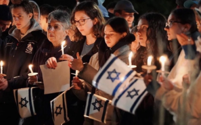 Students and community members from Michigan State University Hillel hold a vigil after Hamas' Oct. 7, 2023, attack on Israel. (Courtesy of Hillel International)