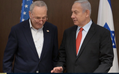 Senate Majority Leader Chuck Schumer, a New York Democrat, meets with Israeli Prime Minister Benjamin Netanyahu in Jerusalem, Feb. 23, 2021. (Amos Ben-Gershom/Israel Government Press Office)