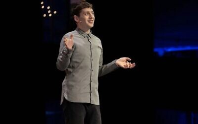 Alex Edelman's antisemitism-focused one-man show, "Just For Us," is premiering on HBO as a comedy special. (Courtesy Max via JTA)