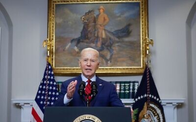U.S. President Joe Biden speaks from the Roosevelt Room of the White House, May 02, 2024. (Kevin Dietsch/Getty Images)
