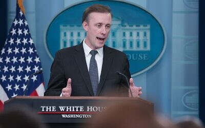 U.S. National Security Advisor Jake Sullivan answers questions during the daily press briefing at the White House, May 13, 2024 in Washington, DC. (Win McNamee/Getty Images)
