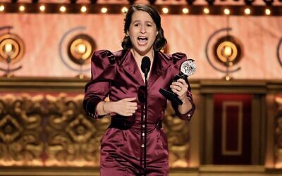 Shaina Taub accepts the Best Original Score award for "Suffs" onstage during The 77th Annual Tony Awards at David H. Koch Theater at Lincoln Center, June 16, 2024 in New York City. (Theo Wargo/Getty Images for Tony Awards Productions)
