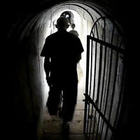 Hamas’s Gaza Strip leader Yahya Sinwar in a tunnel in southern Gaza’s Khan Younis, October 10, 2023 (IDF Spokesman)