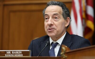 Jamie Raskin, a Maryland Democrat, questions General Services Administration Administrator Robin Carnahan as she testifies before a House Oversight and Accountability Committee oversight hearing on the GSA in the Rayburn House Office Building in Washington D.C., Nov. 14, 2023. (Kevin Dietsch/Getty Images)