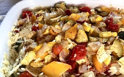Orzo with roasted vegetables (Photo by Jessica Grann)