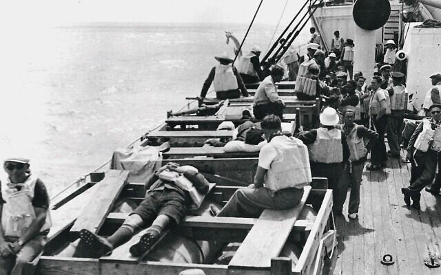 Yolla Niclas (b. 1900), Rescue Drills for Passenger on the Ship ‘Winnipeg,’ 1941
Leo Baeck Institute Archives, LBI Memoir Collection. Courtesy of the Leo Baeck Institute. (Photo courtesy of American Jewish Museum at the Jewish Community Center of Greater Pittsburgh)