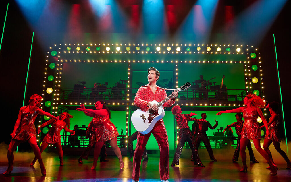 Nick Fradiani as “Neil - Then” with “The Noise” and the band in “A Beautiful Noise: The Neil Diamond Musical” (Photo by Jeremy Daniel)