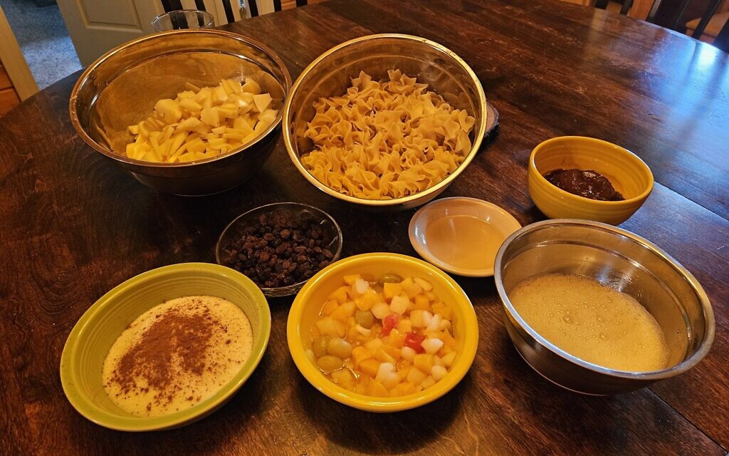 Noodle kugel ingredients (Photo by Suzan Hauptman)