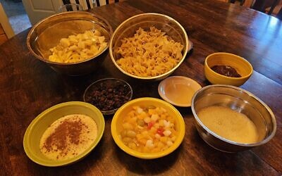 Noodle kugel ingredients (Photo by Suzan Hauptman)