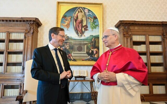 Israeli President Isaac Herzog meets with Pope Leo XIV at the Vatican, Sept. 4, 2025. (Credit: Vatican Media)