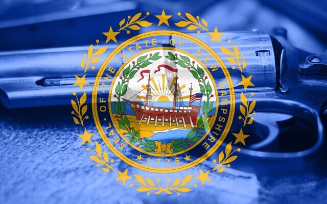 The New Hampshire flag is overlaid with a gun. (Getty Images) The New Hampshire flag is overlaid with a gun. (Getty Images)