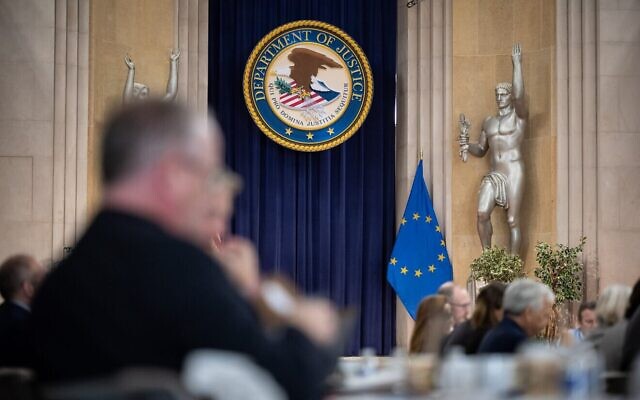 Alejandro Mayorkas, U.S. homeland security secretary, participates in an event at the U.S. Justice Department in Washington, Nov. 14, 2023. (Credit: Sydney Phoenix/U.S. Department of Homeland Security)