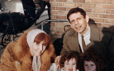 Anne Meara, Jerry Stiller and Amy and Ben Stiller in an archival image from the 1960s (Photo courtesy of Apple TV+, via the Forward)
