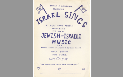 Edward Weinblum produced and hosted the weekly WYEP-FM radio program “Israel Sings” and even hand-created a promotional program for the show. (Image courtesy of the Rauh Jewish Archives)