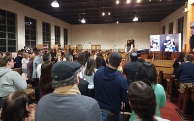 Pittsburghers listen to Shelly Shem Tov on Nov. 23, 2025. (Photo by Adam Reinherz)