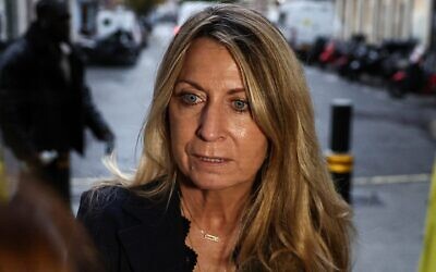 Deborah Turness, who resigned the day before as BBC News CEO, faces the media as she arrives at the offices of the BBC in London, Nov. 10, 2025. (Henry Nicholls/AFP via Getty Images)