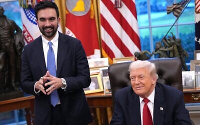 U.S. President Donald Trump meets with New York City Mayor-elect Zohran Mamdani in the Oval Office of the White House, Nov. 21, 2025. (Andrew Harnik/Getty Images)