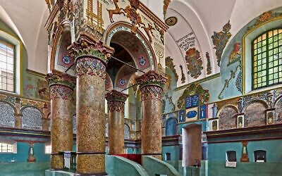 Restored synagogue interior, Lancut, Poland, 2012. (Credit: Courtesy of David Kaufman, via JNS)