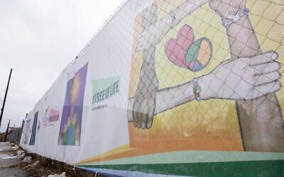 A new wrap encircles the Tree of Life building. (Photo provided by the Tree of Life)