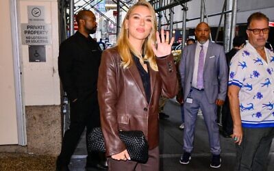 Scarlett Johansson is seen on Sept. 23, 2025 in New York City. (Photo by Raymond Hall/GC Images via Getty Images, via JNS)